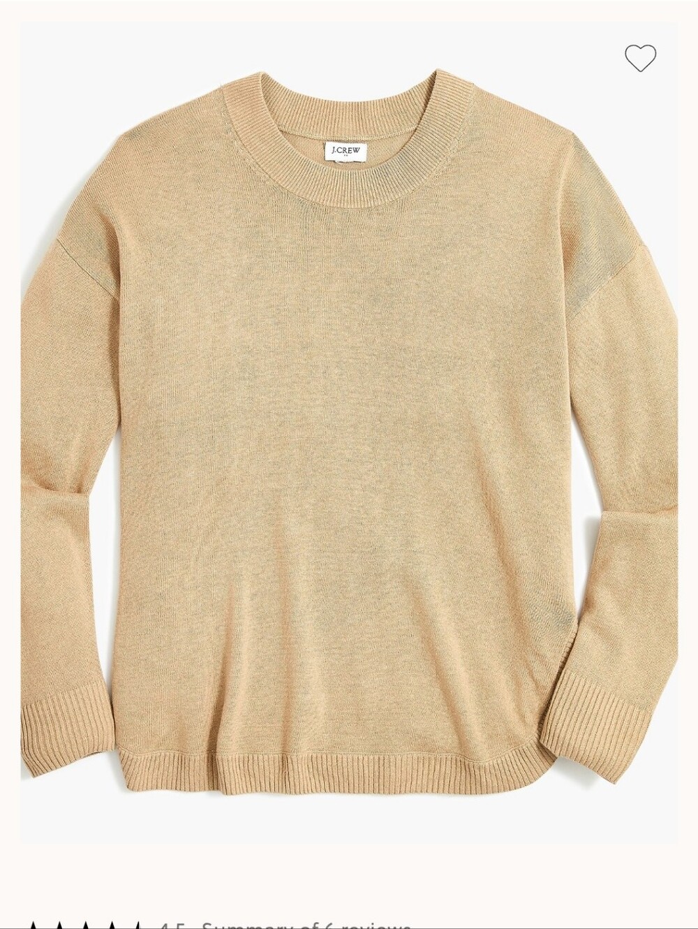 J.Crew Womens Linen-blend curved-hem sweater Tan small neutral minimalist